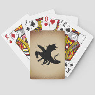 Black Dragon Rustic Background Playing Cards