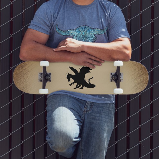 Black Dragon Rustic Background Skateboard (Outdoor 3)