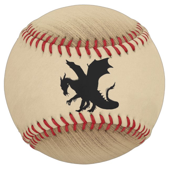Black Dragon Rustic Background Softball (Front)
