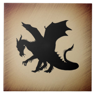 Black Dragon Rustic Background Tile