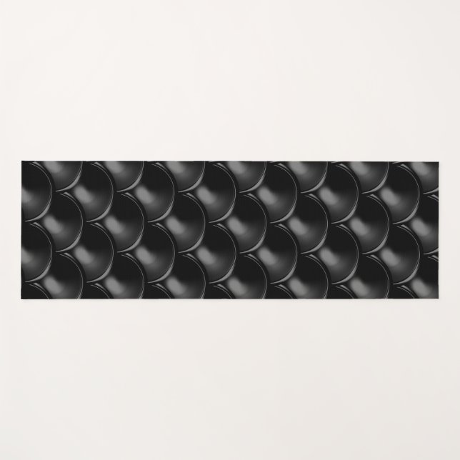 Black Dragon Scale Yoga Mat (Front (Horizontal))