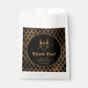 Black Dragon Scales Gold Birthday Thank You Favour Bags