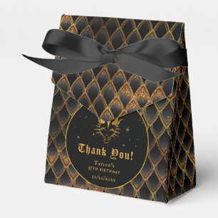 Black Dragon Scales Gold Birthday Thank You Favour Box