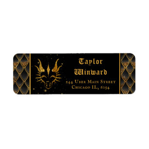 Black Dragon Scales Gold Faux Glitter