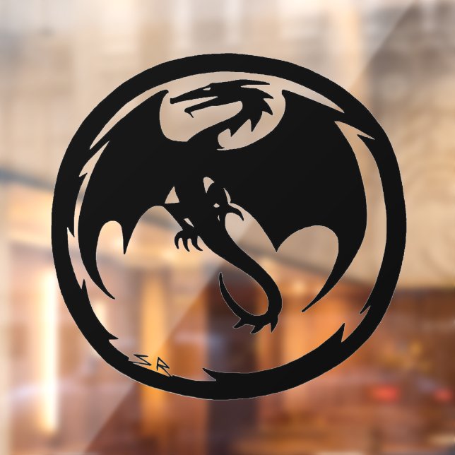 Black Dragon see through window cling front stick (Sheet 2)