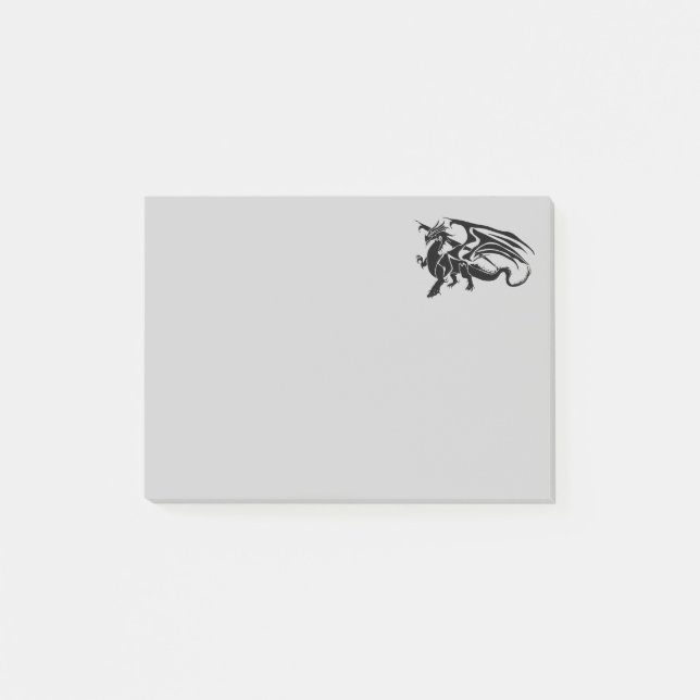 Black Dragon Silhouette Post-it Notes (Front)