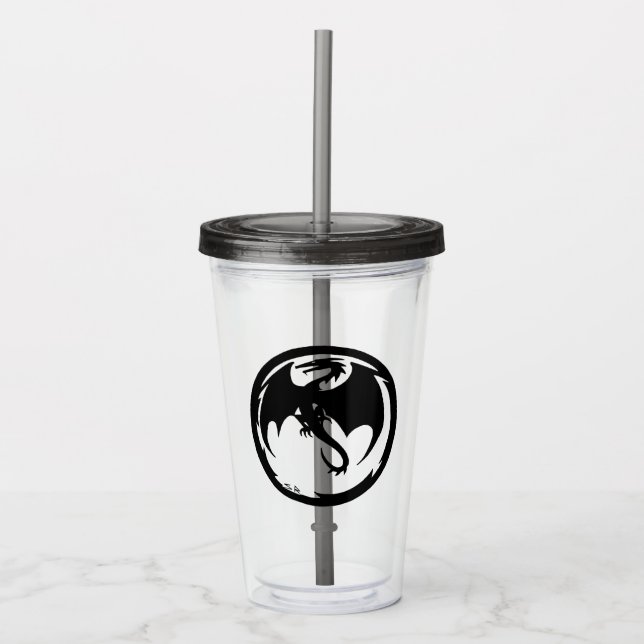 Black Dragon smoke acrylic tumbler (Front)