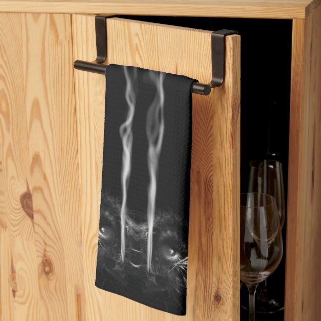 Black Dragon Smoke Tea Towel (Thirds Fold)
