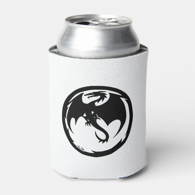 Black Dragon white can cooler (Can Front)