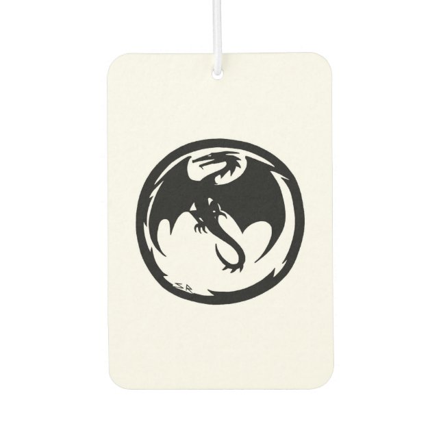 Black Dragon white car air freshener (Front)