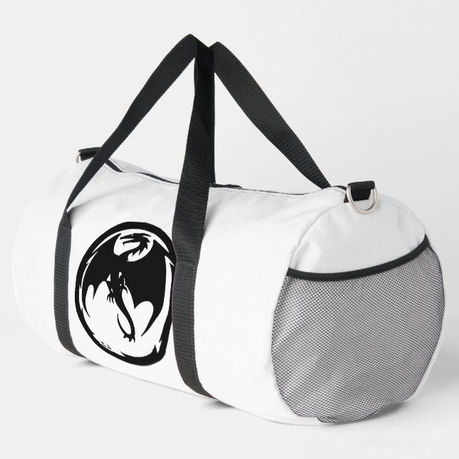 Black Dragon white duffel bag (Right Corner)