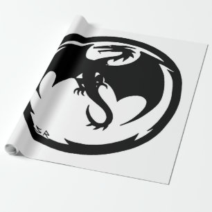 Black Dragon white matte wrapping paper large