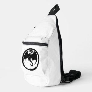 Black Dragon white sling bag backpack