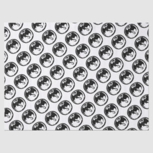 Black Dragon white tissue paper medium
