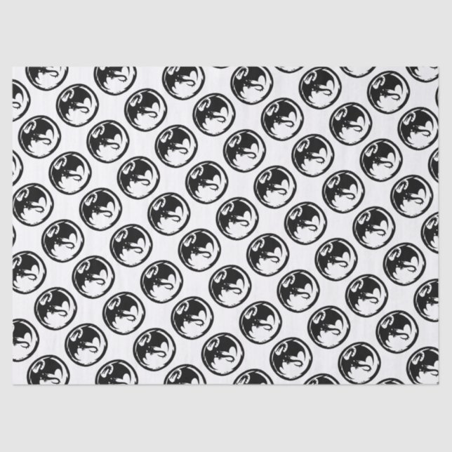 Black Dragon white tissue paper medium (Front)