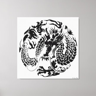 Black Dragon Wrapped Canvas