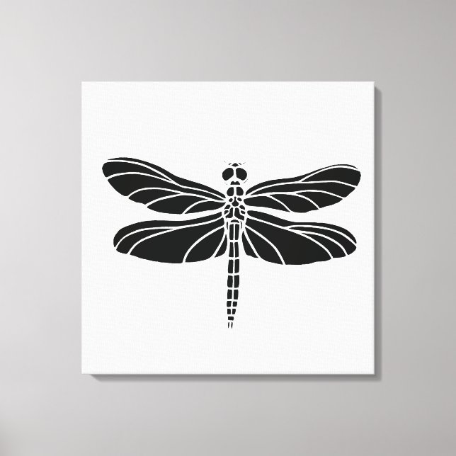 Black Dragonfly Canvas Print (Front)