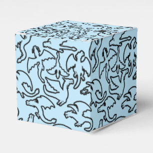 Black dragons pattern outline.b L Blue BG Favour Box