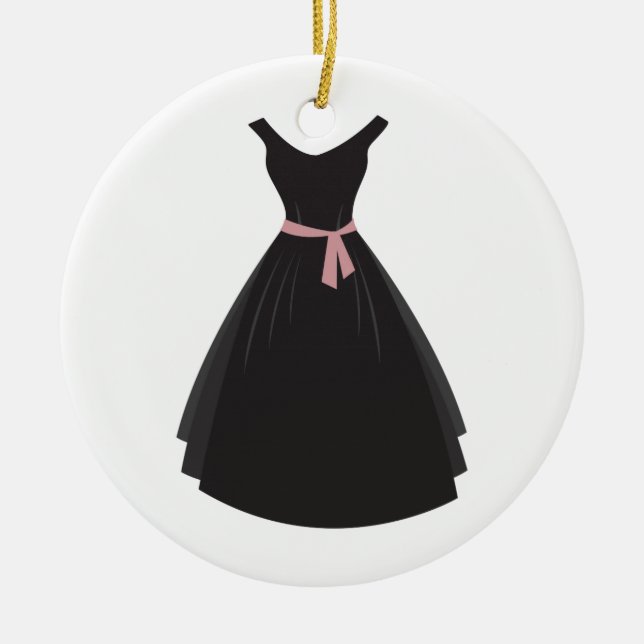 Black Dress Ceramic Tree Decoration (Front)