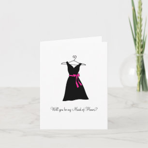Black Dress, Will you be my Maid of Honour? Invitation