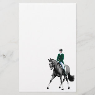 Black Dressage Horse Stationery