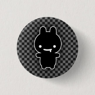Black Drooling Bunny Button