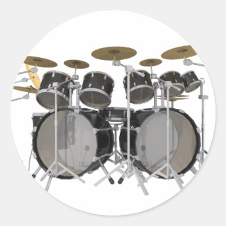 Black Drum Kit: 10 Piece: Classic Round Sticker