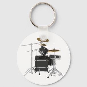 Black Drum Kit: Key Ring