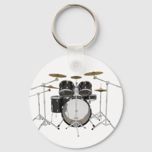 Black Drum Kit: Key Ring