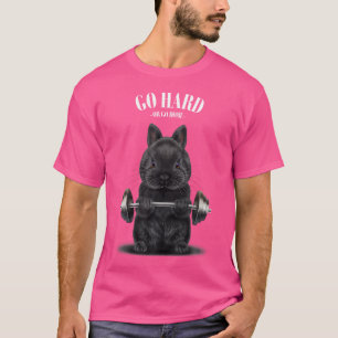 Black Dwarf Rabbit Muscle Training Weightlifting F T-Shirt