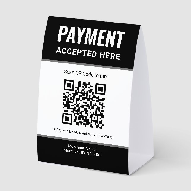 Black e-Wallet Scan to Pay QR Code Payment (Front)