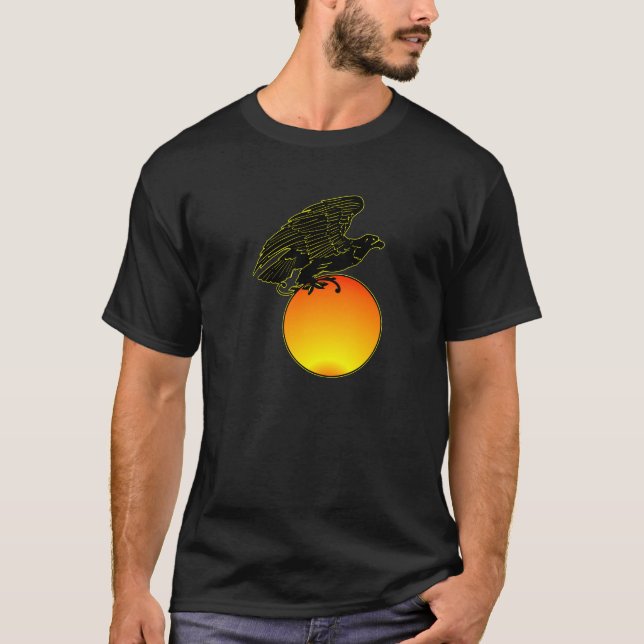 Black Eagle On Sun T-Shirt (Front)