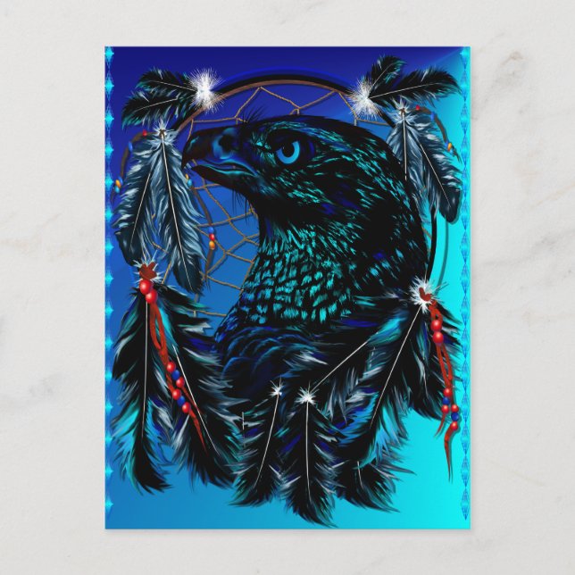 Black Ealge Dreamcatcher Postcard (Front)