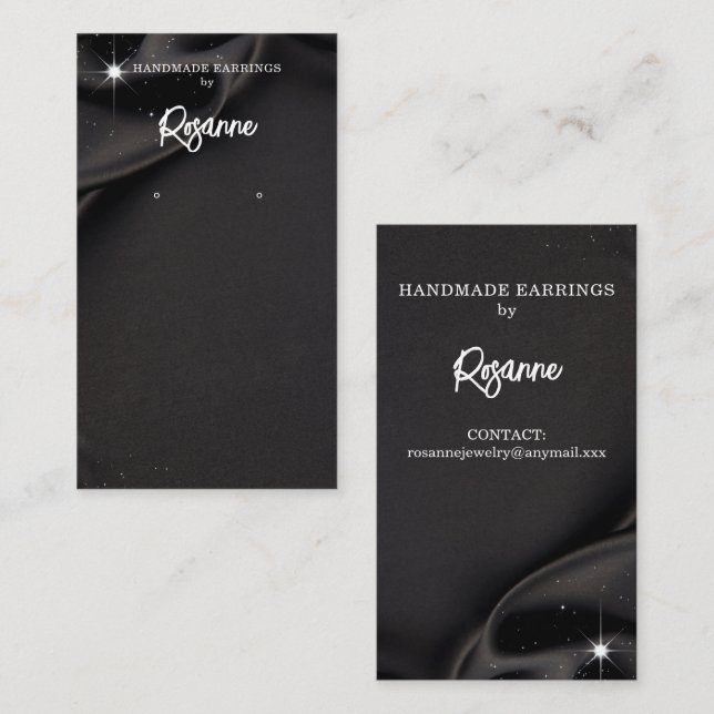 Black Earring Display  Business Card (Front/Back)