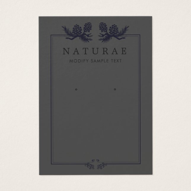 Black Earthy Vintage Earring Jewellery Display (Front)