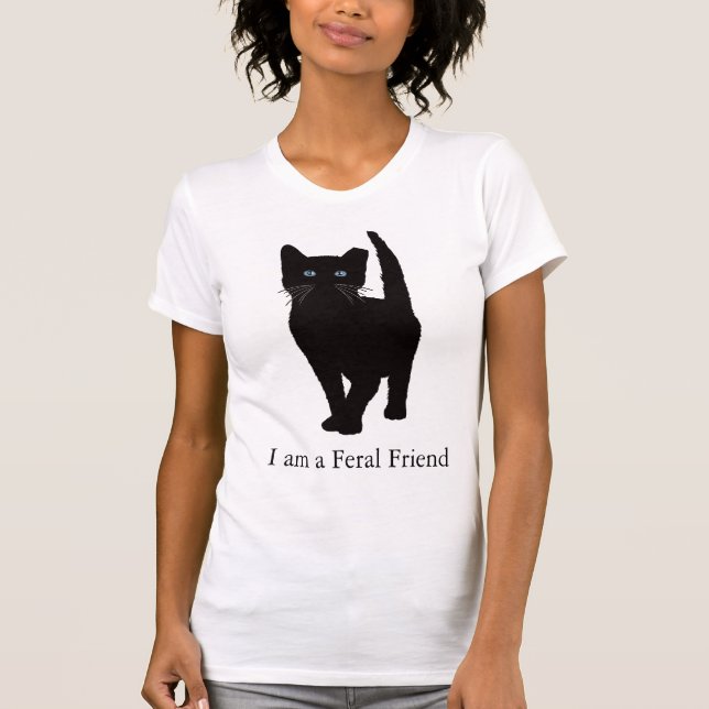 Black eartipped cat T shirt (Front)