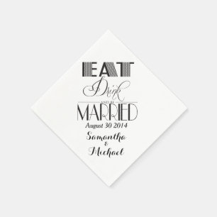 Black Eat Drink Be Married Napkin