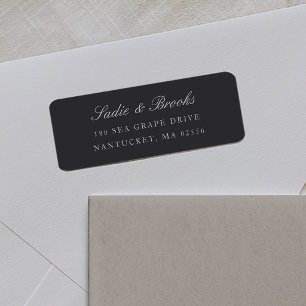 Black & Ecru Classic Script Return Address