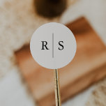 Black & Ecru Editable Colour Monogram Wedding Classic Round Sticker<br><div class="desc">Finish your wedding invitations or favours in elegant style with these monogram stickers in warm ivory ecru with your initials in traditional serif black lettering. Easily change colours to match your invitations by clicking "customise" and selecting your desired background and text colours.</div>