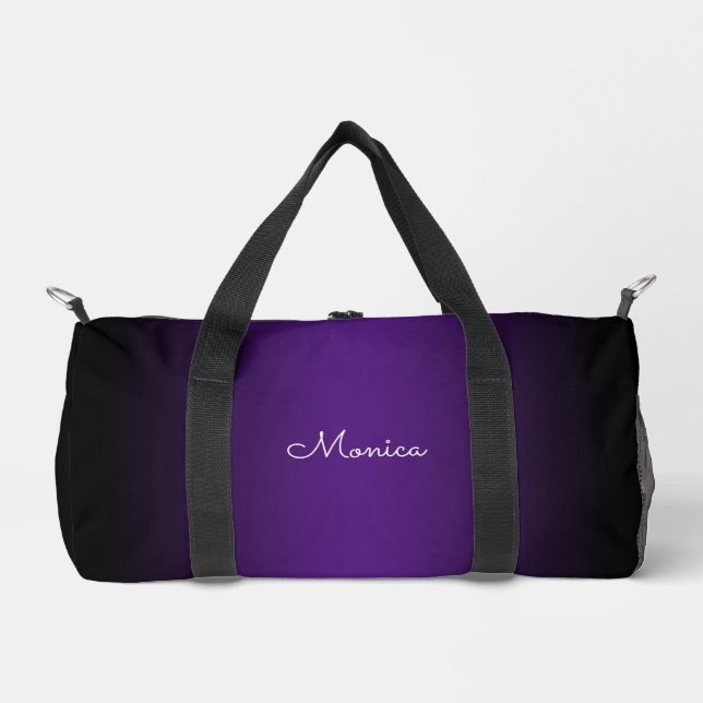 Black Edge Royal Purple Ombre Duffle Bag (Front)