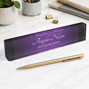 Black Edge Royal Purple Ombre Nameplate