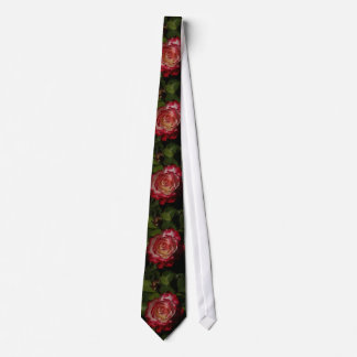 Black-Edged Red Rose Wedding Tie
