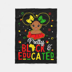 Black Educated Black History Kids Girls Juneteenth Fleece Blanket