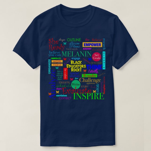 Black Educators Rock African American Teacher Educ T-Shirt (Design Front)