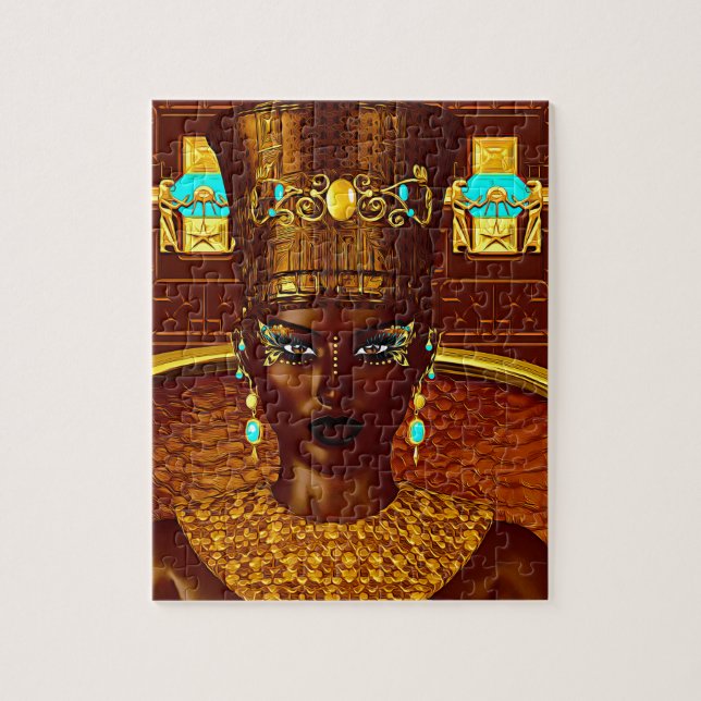 Black Egyptian princess in our modern digital art Jigsaw Puzzle (Vertical)