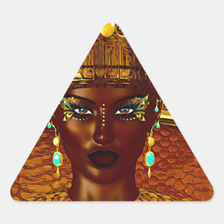 Black Egyptian princess in our modern digital art Triangle Sticker