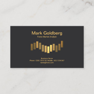 Black Elegance Gold Bar Graph Forex Dealer Business Card