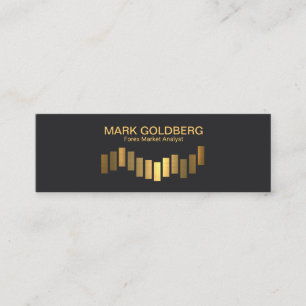 Black Elegance Gold Stock Graph Forex Dealer Mini Business Card