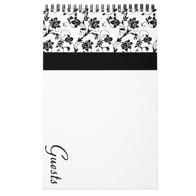 Black Elegance Guest Book Calendar (Cover)