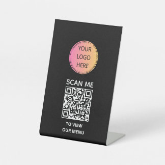 Black Elegance QR Menu Sign